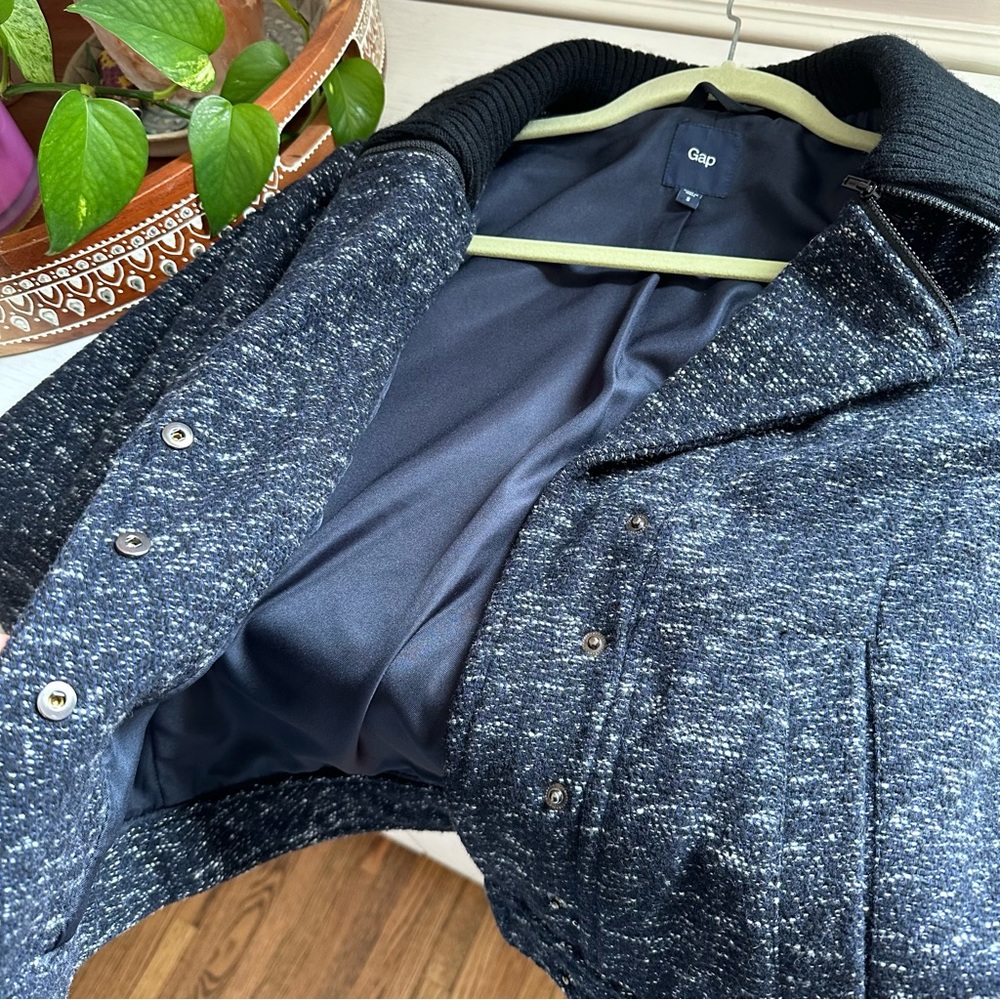 GAP wool blend moto jacket - Picture 4 of 8